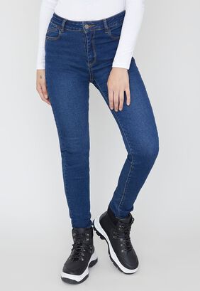Jeans Mujer Básico Push Up Azul Oscuro - Corona,hi-res