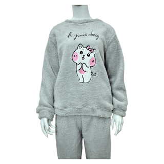 Pijama Mujer Polar Sherpa Diseño Gatita Cute,hi-res