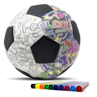 Balón Fútbol Pintable Franklin Sports Mini I-Color 10 Lápices,hi-res