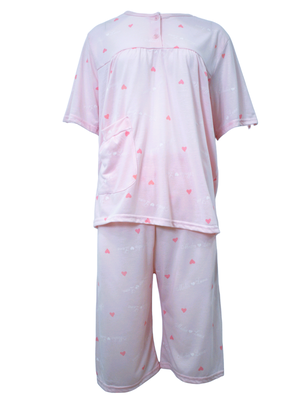 Pijama Mujer Polera Manga Corta y Short Diseño Corazoncitos,hi-res