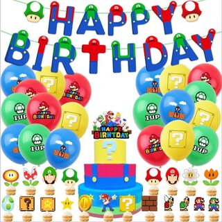 Pack Cumpleaños Super Mario Bross Nintendo,hi-res