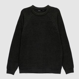 Sweater Knitted Dark Green Black Bubba,hi-res