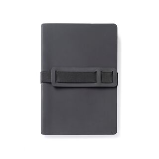 Cuaderno Voyager Negro Nuuna 176 páginas Banda Elástica Cubierta Cuero Reciclado,hi-res