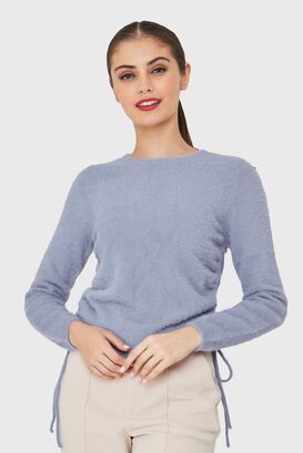 Sweater Peludo Recogido Lateral Gris Nicopoly,hi-res