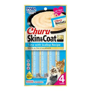 Snack Para Gato Inaba Churu Skin Cat Tun Scallop 4 Tubos,hi-res