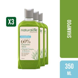 Pack 3 Shampoo Hidratación y brillo 350 ml Naturaloe,hi-res