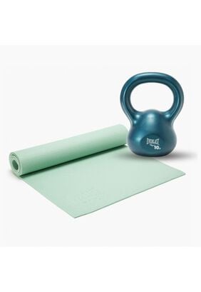 Kit Fitness Mat + Kettbell Azul ,hi-res