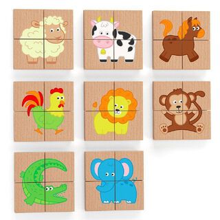 Juguete Madera Puzzles Magneticos Block Animales 32 Pz,hi-res