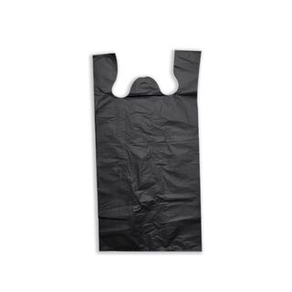 Bolsas Tipo Camiseta Plásticas 45x55cm Negro 100U,hi-res