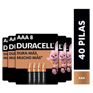 Pack 40 Pilas alcalinas Duracell blíster AAA,hi-res