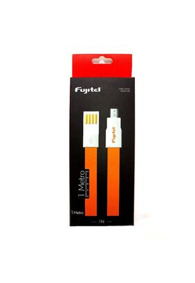 Cable Fujitel Usb A Micro Usb 1mt Plano Imantado Naranja Fx,hi-res