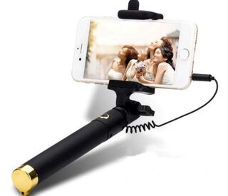 Palo Selfies con Boton de Mando Negro,hi-res