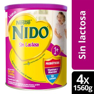 Fórmula Láctea NIDO® 1+ Sin Lactosa 1560g X4 Tarros,hi-res
