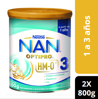 NAN 3 Optipro con HM-O 800g Fórmula Infantil x2 Unidades,hi-res