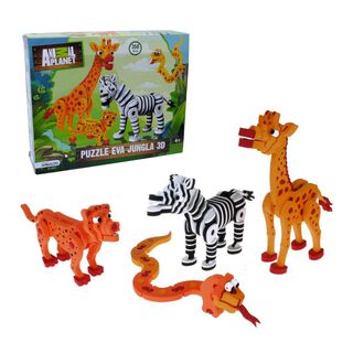 Set Figuras Puzzle 3d, 350 Pzas Animales De Jungla,hi-res