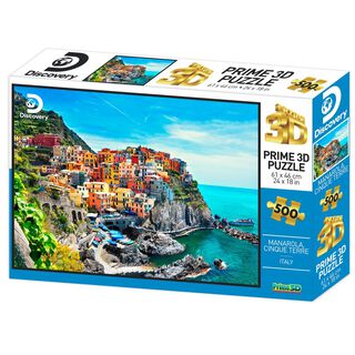 Puzzle 3d De 500 Piezas - Manarola, Cinque Terre, Italia,hi-res