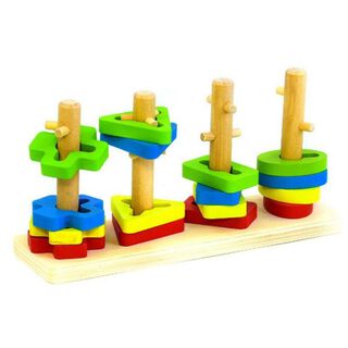 Juguete Didáctico Torres De Encaje Y Dificultad Montessori,hi-res