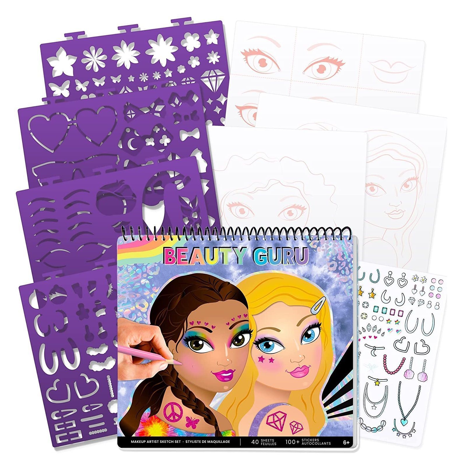 Cuaderno para dibujar y diseñar rostros juguete niñas Fashion