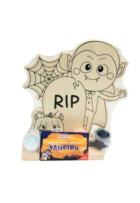 Figura Madera + Pinturas Halloween Vampiro,hi-res