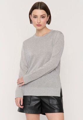 Sweater Mujer Lurex Gris Corona,hi-res
