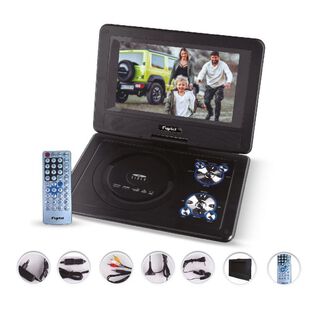 Reproductor de DVD portátil Fujitel con pantalla de 8.5 pulgadas, TV análoga y pantalla giratoria de 270 grados,hi-res