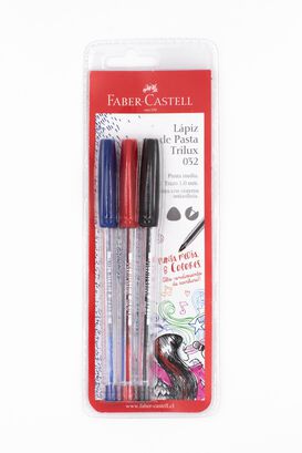 Bolígrafo Trilux 032 Faber-Castell M x3 Colores,hi-res