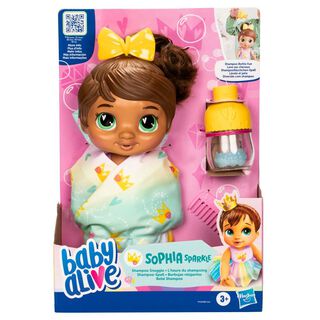 Muñeca Baby Alive Burbujas Relajantes Sophia Sparkle Cabello Castaño,hi-res