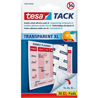 Adhesivo reutilizable Tack transparente XL 36 pads tesa,hi-res
