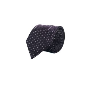 Corbata Seda Diseño Puntos Burdeo 8cm,hi-res