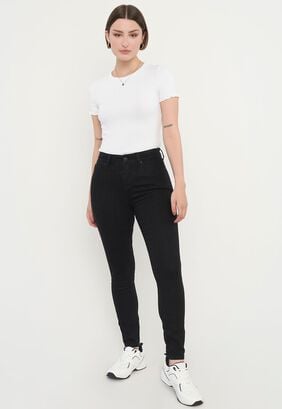 Jeans Mujer Básico Skinny 5 Bolsillos Negro Corona,hi-res