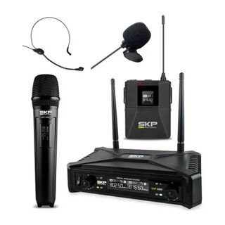 Sistema Inalámbrico Mano + Cintillo o Solapa UHF 400D SKP Audio,hi-res