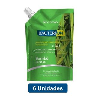 Jabón Hidratante Antibacterial 1000ml Bambu X 6 Bacterion,hi-res