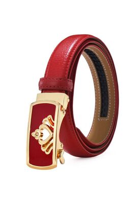 Cinturón automatico mujer ejecutiva diseño Queen rojo,hi-res