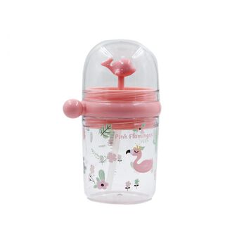Vaso Antiderrame Infantil Vasos Para Bebe Con Bombilla Diseño de Ballena Lanza Agua Rosado PQNP-1,hi-res