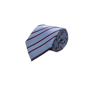 Corbata Seda Diseño Rayas Celeste 8cm,hi-res