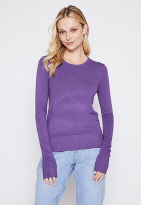 Sweater Mujer Lila Basic Family Shop,hi-res