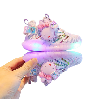 Zapatillas de niñas luces conejo morada,hi-res