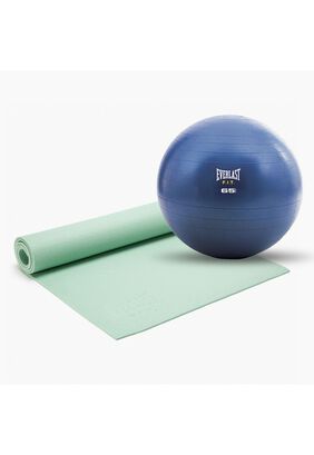 Kit Fitness Mat + Balón Pilates  65 cm. Azul,hi-res