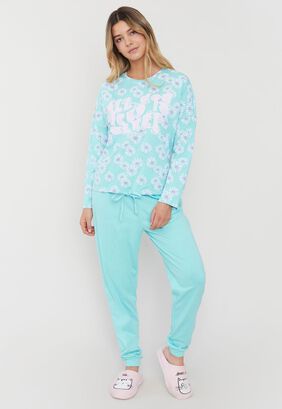 Pijama Mujer Top Amarras Aqua Corona,hi-res
