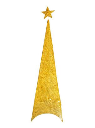 Arbol navidad plegable con luces 1,50 mts dorado,hi-res
