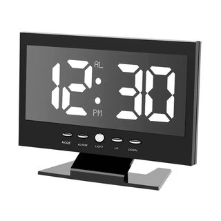 Reloj Digital Despertador Lcd Y Temperatura Color Negro,hi-res