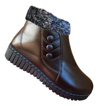 Zapato Calido De Mujer Para Invierno Con Chiporro Marrón - 7151,hi-res