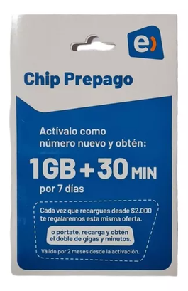 Chip Prepago Entel 30min 1GB en Internet,hi-res