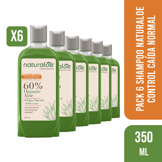 Pack 6 Shampoo Naturaloe Control Caída Normal 350ml,hi-res