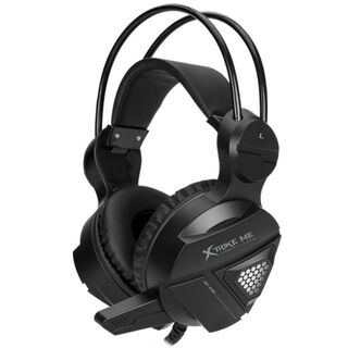  Audífonos Gaming Xtrike Me con micrófono y conexión USB/3.5mm Aux en color negro,hi-res