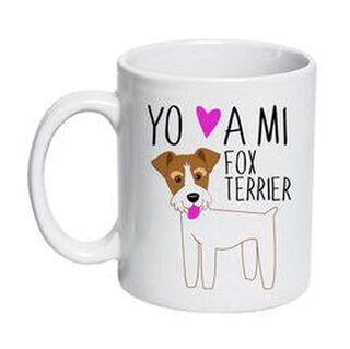 Tazón Cerámico 320cc - Fox Terrier de Pelo Duro Yo amo a mi,hi-res