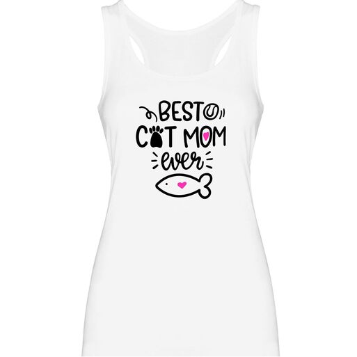 Camisa De Dormir - Mujer - Best Cat Mom L Blanco,hi-res