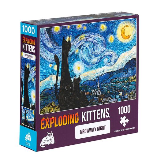 Puzzle Exploding Kittens 1000 piezas: Mrowwwy Night,hi-res
