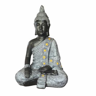 Buda Meditación Mudra Bhumisparsha Black / Silver  50 cm ,hi-res