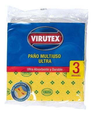 Paño Multiuso Ultra X3 Ultra Absorbente Amarillo Virutex,hi-res